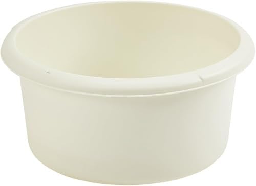 Aurora - WF Small Plastic Round Washing Up Bowl Kitchen Sink, Basin Mixing (Cream)