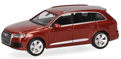 Herpa Modellauto Mercedes Audi Q7, matadorrot, Miniatur im Maßstab 1:87, Sammlerstück, Made in Germany, Modell aus Kunststoff
