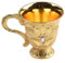 BlissfulAbode Sofisticada copa de vino de aluminio de 30 ml, diseño clásico para artistas modernos (mango dorado)