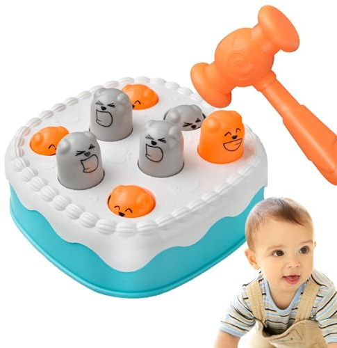 Pounding Toy - Whack Game Hammer for 1-3 Years Interactive Cake Shape Toy, promotoric Growth of pre-School Boys and Girls | motoric Development
