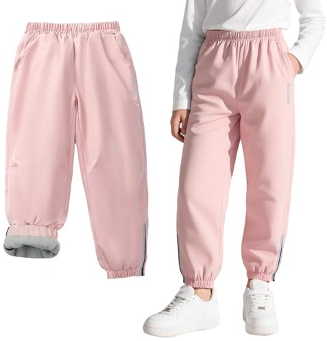Baogaier Imperméable Pantalon Softshell Chaud Doublé Polaire pour Enfant