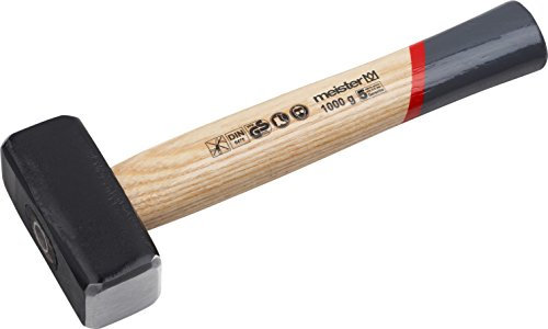 Meister Fäustel - 1000 g Kopfgewicht - Kopf geschmiedet - Robuster Stiel aus Hickoryholz - Geschliffene Bahnen / Abbruchhammer / Vorschlaghammer / Stemmhammer / 2203500