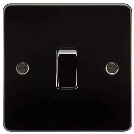 Knightsbridge FP1200GM Plat FPAV1200GM Flat Plate 10A 1G Intermediate Switch-Gunmetal, 230 V