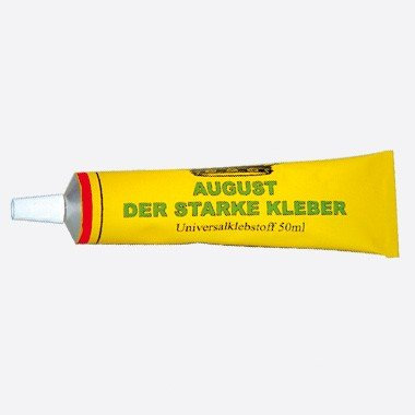 Werunia Kleber August der Starke 43g Gelb Flüssig Stark 5er Pack (5 * 43g) für Holz, Metall, Leder, Keramik, Glas und Papier