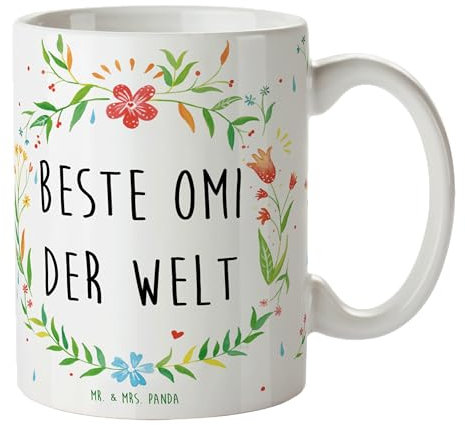 Mr. & Mrs. Panda Tasse Omi - Geschenk, Enkelin, Tasse bedrucken, Geschenk Tasse, Kaffeebecher, Kaffeetassen, Kleinigkeit, Schöne Teetassen, Oma