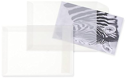 100 Stück, Transparent-Versandtaschen, DIN C6, Haftklebung, Gerade Klappe, 90 g/qm Offset, Ohne Fenster, Weiß (Transparent-Weiß), Blanke Briefhüllen