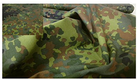 Fabrics-City SCHWARZ/BRAUN/GRÜN BUNDESWEHR LAND CAMOUFLAGE STOFF BAUMWOLLE STOFFE, 3571