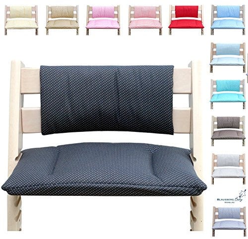Blausberg Baby - Sitzkissen Kissen Polster Set Junior *31 FARBEN* für Tripp Trapp ohne Schlitz im Sitzkissen (Dunkelgrau Pünktchen) alle Materialien OEKO-TEX® Standard 100 zertifiziert
