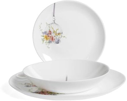 ARC Flore Servizio Tavola, Opale, Assortito, 18 Pezzi