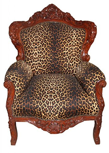 Casa Padrino Barock Sessel King Leopard/Braun 85 x 85 x H. 120 cm