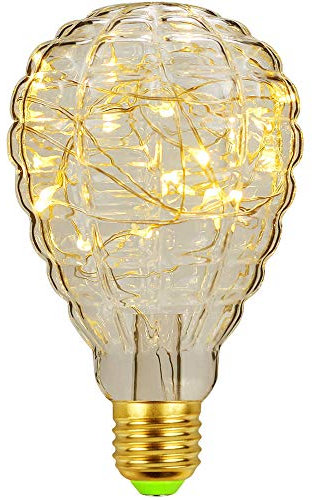 Tianfan LightingDesigner - Lampadina LED Edison RGB, 1,8 W, 220 V, E27, con filo di rame, colore bianco caldo