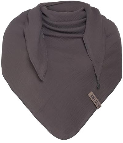 KNIT FACTORY - Liv Dreieckstuch - Tuch Schal für Damen - Weiches Musselintuch - Für Frühling und Sommer - 100% Bio-Baumwolle - Anthrazit