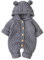 Haokaini Neugeborenes Baby Ohr Kapuze Gestrickte Strampler Overall Winter wärmer Schneeanzug für Jungen Mädchen Unterwäsche Warmer Pullover (3-6 Monate, Grau)