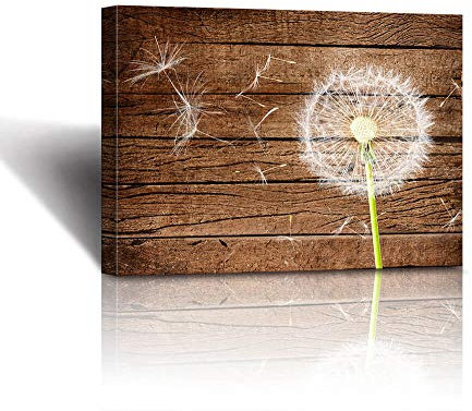 gubodasol Kunstdruck auf Leinwand, Motiv: Löwenzahn, 40,6 x 61 cm, rustikaler Stil, für Zuhause, Büro, Wohnzimmer