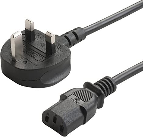 TRD UK Kettle Lead 1.8M Power Lead 0.5M, 1M, 3M & 5M 3 pin power cable for TV, pc, monitor, plug, printers power cord