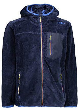 CMP Felpa in Pile High Loft con Cappuccio, Bambino, B.Blue-Royal, 110, B.Blue-Royal