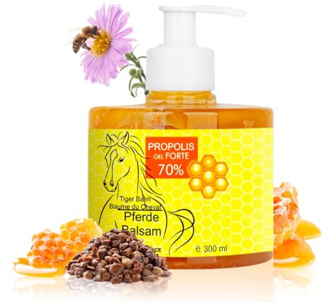 Gel Propolis, Réparateur Naturel 100%, Soin Cicatrisant, Adapté pour Chevaux, Chiens, Chats, Hydratant, Apaisant, Régénérant, Fongicide, 300 ml