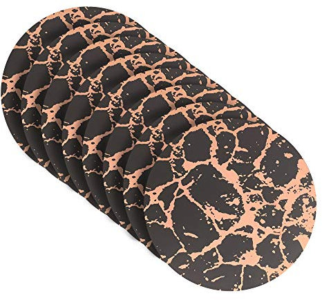 Dainty Home Black Rose Gold Marble Round Cork Placemats - Heat Resistant Placemats, Non-Slip, Easy Clean Placemats for Elegant Dining - 15x15 Set of 8 - Perfect for Stylish, Modern Homes