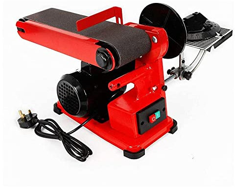 150 mm Belt Disc Sander Bench Grinder Kit with Dust-Proof Switch Mitre Sanding 375W Bench Sander for Metal Working Knife Making Drywall Woodworking Tool