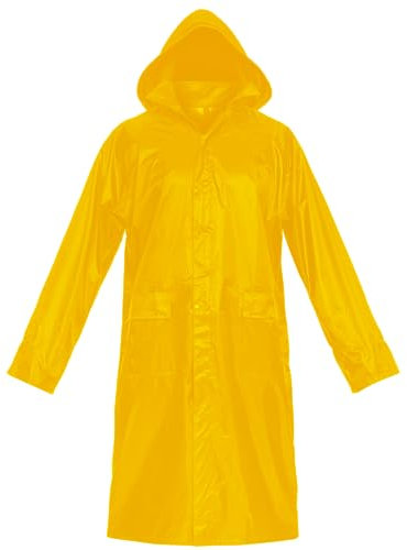 BWOLF POSEIDON Arbeitsmantel Regenmantel Herren Regenmantel Wasserdichte Lange Regenjacke Outdoor Wiederverwendbare Regenbekleidung mit Kapuze (Gelb, 3XL)