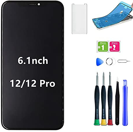 mileage for iPhone 12/12 pro LCD Screen Replacement 6.1 inch, 3D Touch Display Digitizer Assembly with Repair Tools, Compatible with iPhone 12/12 pro (6.1 inch)