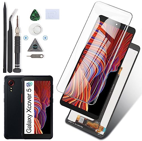 RongZy Écran Tactile LCD Compatible avec Samsung Galaxy Xcover 5 G525F De Remplacement Touche Écran avec D'Outils Complet De Réparation(Noir)