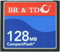 Carte mémoire flash compacte br & td carte optique de la caméra 128MB CF