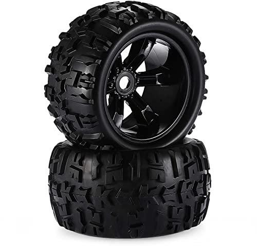 KEEDA 1/8 RC Truck Reifen und Räder, 150mm Reifen 17mm Sechskant Felgen für 1:8 Redcat Rovan HPI E-MAXX Savage Flux HSP Kyosho Hobao Arma Kraton RC Monster Auto (2 Stück)