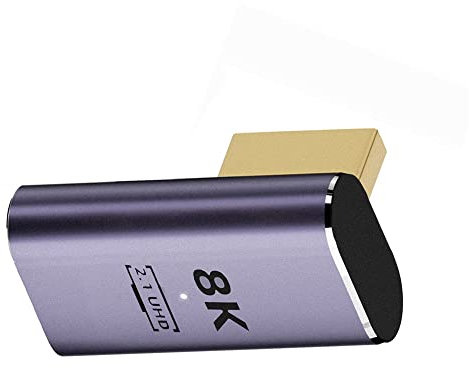 NFHK HDMI-Stecker auf HDMI 2.1 Buchse, vertikal, 90 Grad links abgewinkelt, niedriges Profil, UHD-Verlängerungsadapter, unterstützt 8K 60Hz HDTV