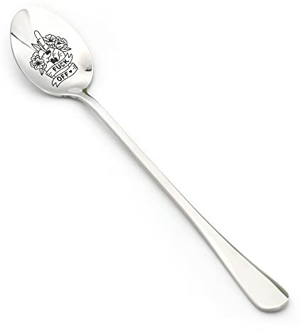 Funny Engraved Stainless Steel Spoon with Middle Finger Flower Design - Novelty Gift for Friends, Family or Yourself