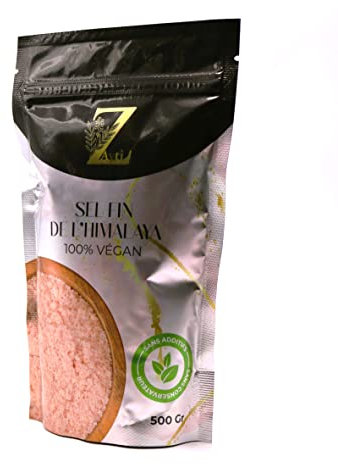 Zayti Sel Rose de l'Himalaya - 500g de Qualité Premium, avec Cuillère Dosette Incluse - Sel Fin et Naturellement Riche en Minéraux Essentiels