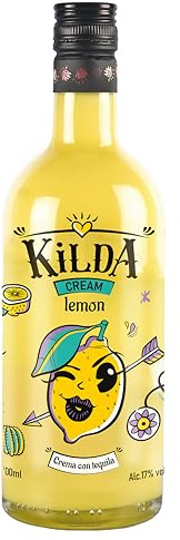 KILDA | Crema de Limón con Tequila | 700 ml | Fusión de Sabores | Tequila Limón Auténtico 17º | Sabor Cítrico | La Bebida Ideal para Celebraciones y Fiestas | Crema de Tequila Sabor Limón
