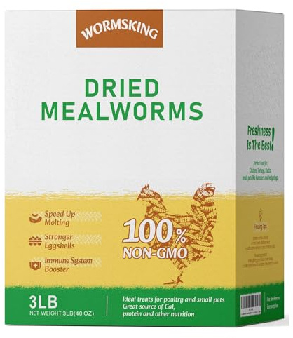 WORMSKING 3LB Dried Mealworms for Wild Birds and Chicken