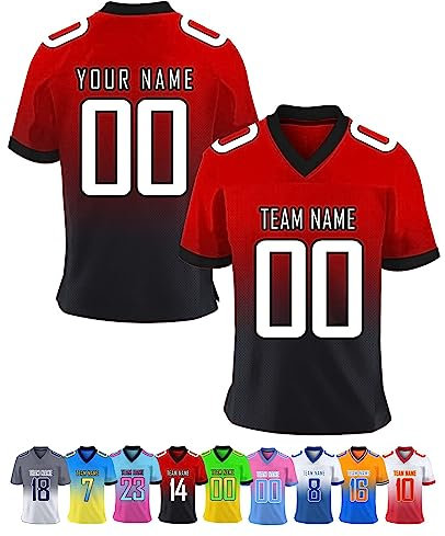 American Football Trikot Personalisiert Trikot mit Namen Logo Herren Sporthemden Personalisierte Schnelltrocknend Atmungsaktiv T-Shirt für Dammen Kinder Jungen, S-7XL, A1