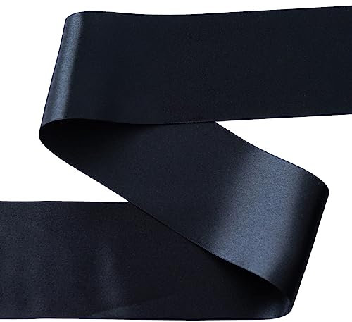 4,90 /m Satinband zum Nähen von Dirndlschürzen | Doppelseitig 66mm Breit | Extra weiches Band (schwarz)