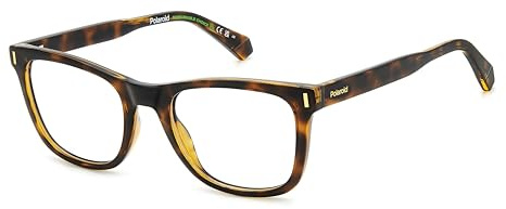 Polaroid Brille mit Sehstärke für Damen optional mit Sonnenbrillentönung oder Blaulichtfilter, Rechteckig, gefertigt aus Öko Co-Polyester (inklusive Brillenetui)