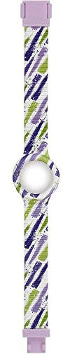 HIP HOP Orologio HBU1108 DONNA SPRING PAINT quadrante MONO-COLORE BIANCO e CINTURINO SILICONE STAMPATO BIANCO