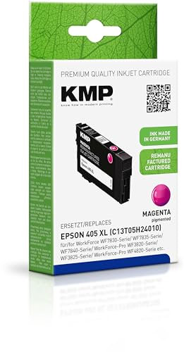 KMP Tintenpatrone passend für Epson 405 XL Magenta (C13T05H34010) - für Epson Workforce WF-7830DTWF, 7835DTWF, 7840DTWF, Pro WF-3820DWF, 3825D... etc.