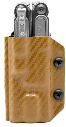 Clip & Carry Kydex Multitool Sheath for LEATHERMAN Arc - Made in USA - Multi Tool Sheath Holder Cover Belt Pocket Holster - Multi-Tool not Included (Carbon Fiber Brown)