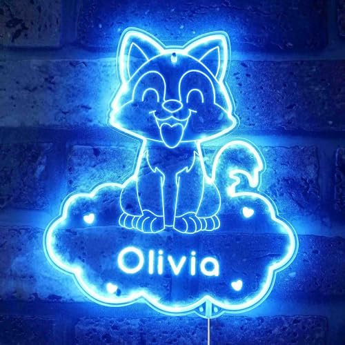 ADVPRO Name, personalisiertes Fox RGB Dynamic Glam LED-Schild, Cut-to-Edge-Form, intelligente 3D-Dekoration, mehrfarbige Beschilderung, st06s66-fnd-p0005-tm