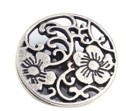 10 Stück Metallknöpfe 19mm rund antiksilber Keltik Knöpfe Ösenknopf Knopf Öseknöpfe Ösenknöpfe Lochgröße 2,4mm, Metallknopf - Jackenknöpfe Mantelknöpfe