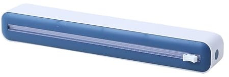 Kexpery Food Cling Film Wrap Dispenser Reusable Dispenser Magnetic Refillable Wrap Dispenser with Slide Cutterfor Food Packaging in Restaurant for Cling Wrap (Blue)