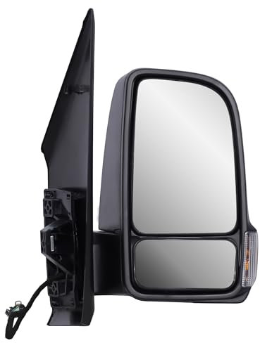 Außenspiegel Rchts Spiegel Elektrisch und Beheizbar Manuelle Einklappbar Mattschwarz Abdeckung Kappe Für Mercedes Sprinter 907/910 2019-2024