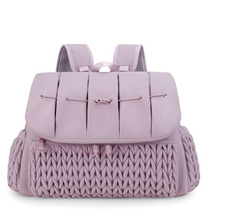 SONARIN Convertible Baby Wickelrucksack Wickeltasche,Große Kapazität Wasserdicht Babytasche Mama Tasche Tragbare Reise Wickeltasche Rucksack mit Wickelunterlage & Schultergurte(Lila)