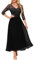 Daisyaner Abend Langes Paillettenkleid für Hochzeit V-Ausschnitt Glitter Chiffon Cocktailkleid Elegantes Kleid Halbe Ärmel Spitzenkleid Graduierung Ballkleider