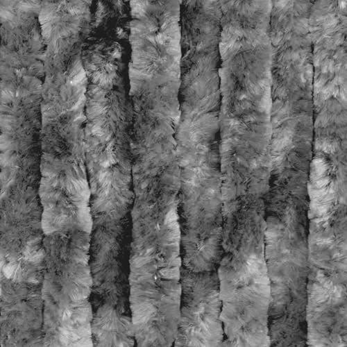 Moritz Flauschvorhang aus Chenille 90 x 220 cm anthrazit Türvorhang als Fliegenschutz Insektenschutz für Camping Wohnwagen