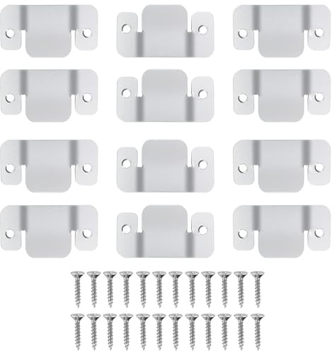12 Stück ineinandergreifende Sofa-Verbindungsstücke, bündige Halterung, Möbel-Eckverbinder, Metall, ineinandergreifende Verbindungs-Clips, Universal-Möbelverbinderhalterung mit Schrauben (4,5 x 1,8 cm