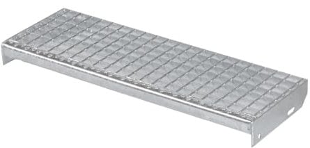 Metallstufe 800x270 mm | 30x2 mm | Maschenweite 34x38 | verzinkt Gitterroststufen Treppenstufen Metall Stufe