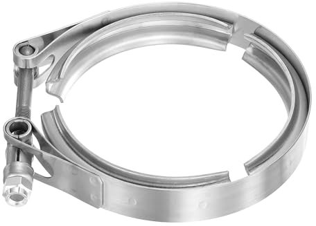 sourcing map 4 V Band Clamp 304 Stainless Steel for Exhaust Systems Downpipe Exchange Exhaust Accessories, Adjustment Range 102mm / 4.02inch