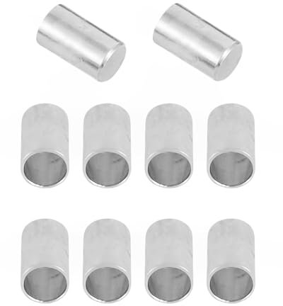 UYRVAPE 10pcs Endkappen aus Metall für 8mm PPM Seil, Tau, Schmuck, Kordelende bei Hundeleine, Halsband, Kette, Schmuck Säule Leder Kabel Endkappen Kabelende Für Schmuckherstellung(Silber)